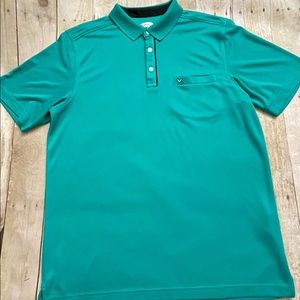 Callaway Men’s Polyester Pocket Raised Logo  Golf Polo Shirt